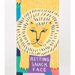 New Blue Q Dish Towel Resting Snack Face Yellow